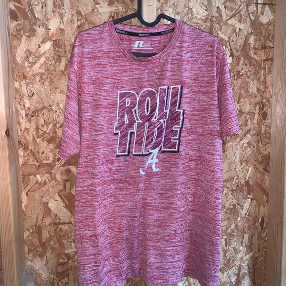 Russell Athletic Red Heather University Of Alabama "Roll Tide" Graphic Tee Shirt - Picture 2 of 9